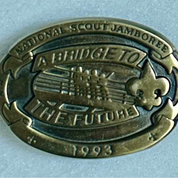 1993 National Scout Jamboree “A Bridge to the Future” Boy Scout Belt Buckle - Picture 2 of 7